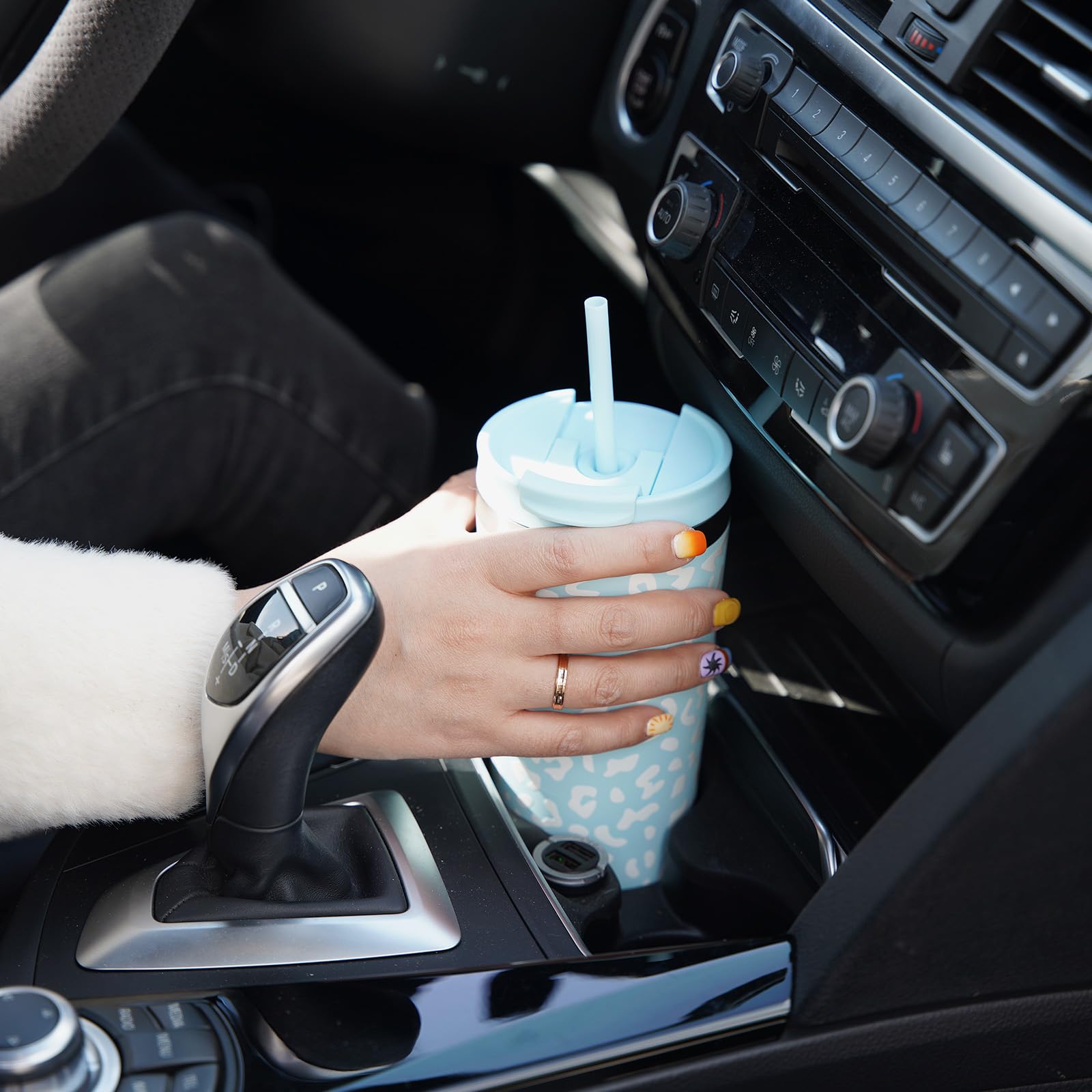 BJPKPK 26 oz Coffee Tumbler with Straw, Insulated Stainless Steel Cup