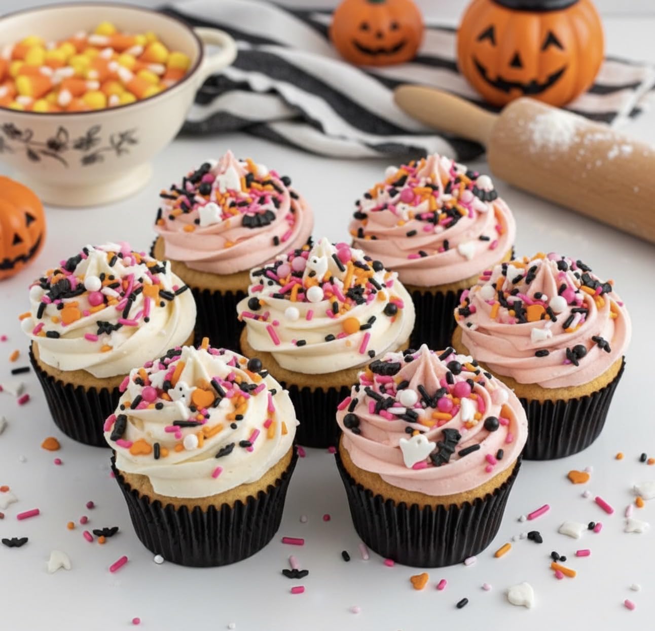 Manvscakes Sprinkles - Themed Sprinkles for Cake Decorating, Sprinkle Mix for Cookies, Ice Cream, Fondant Cake, Caramel Apples, Cupcakes & Other Desserts, Assorted Halloween Sprinkles, 4 oz