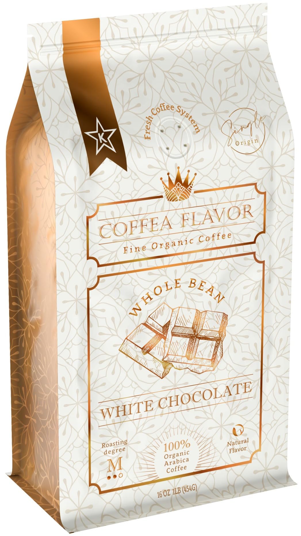 Organic Whole Bean Coffee Medium Roast (16oz) - White Chocolate Flavored