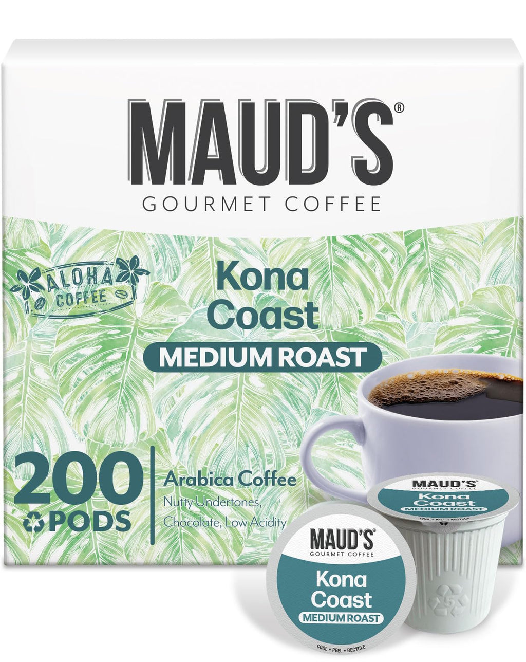Maud's Kona Medium Roast Coffee Pods, 200ct