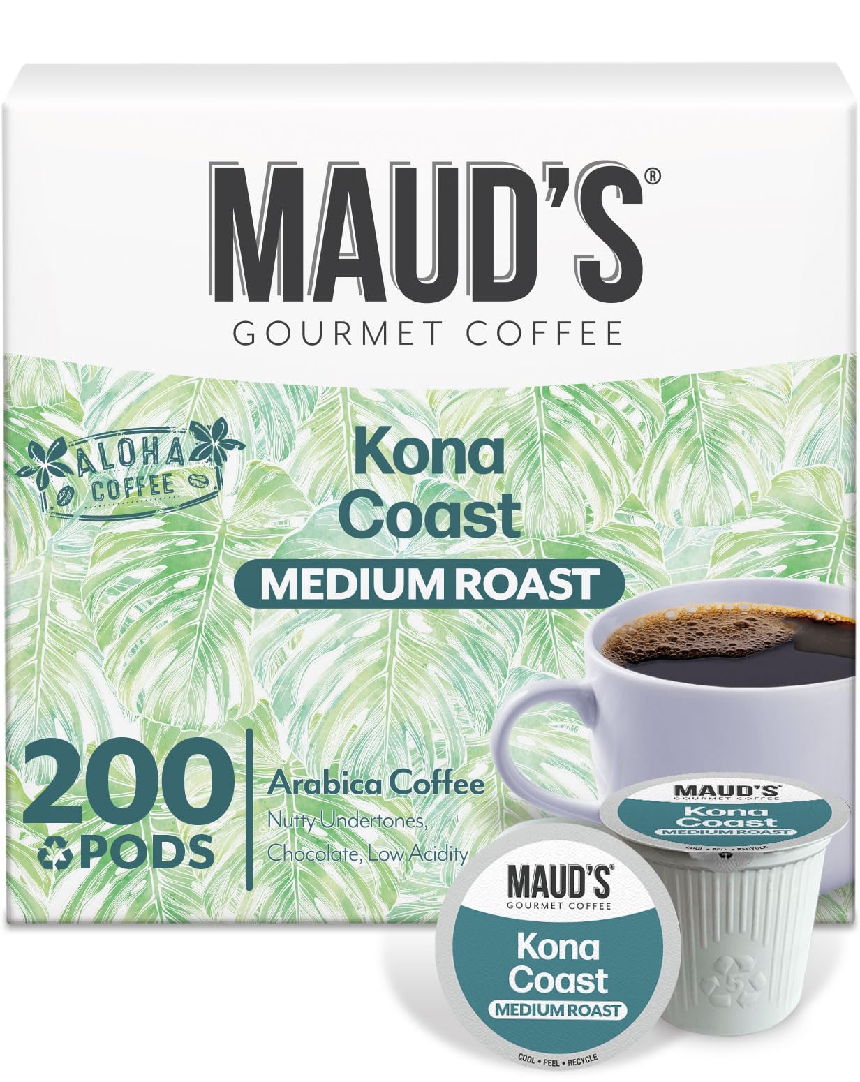 Maud's Kona Medium Roast Coffee Pods, 200ct