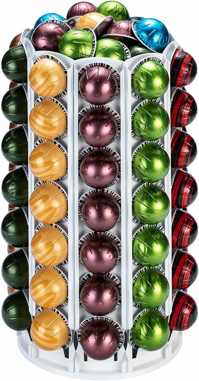 FlagShip Vertuo Pod Carousel Holder 100+ Pods Capacity Black Sturdy Metal