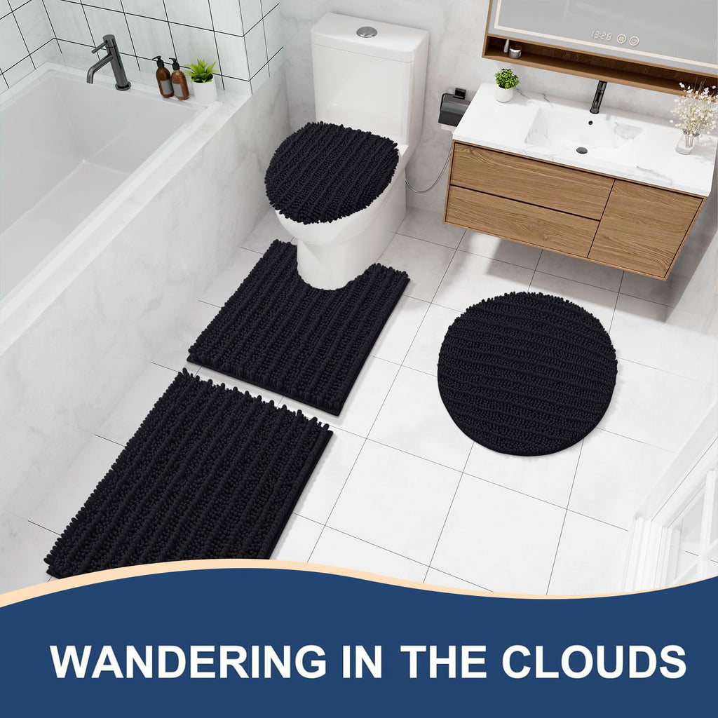 Arotive Bathroom Rugs Mat 47x20, Soft Absorbent Chenille Shaggy Bath Mat