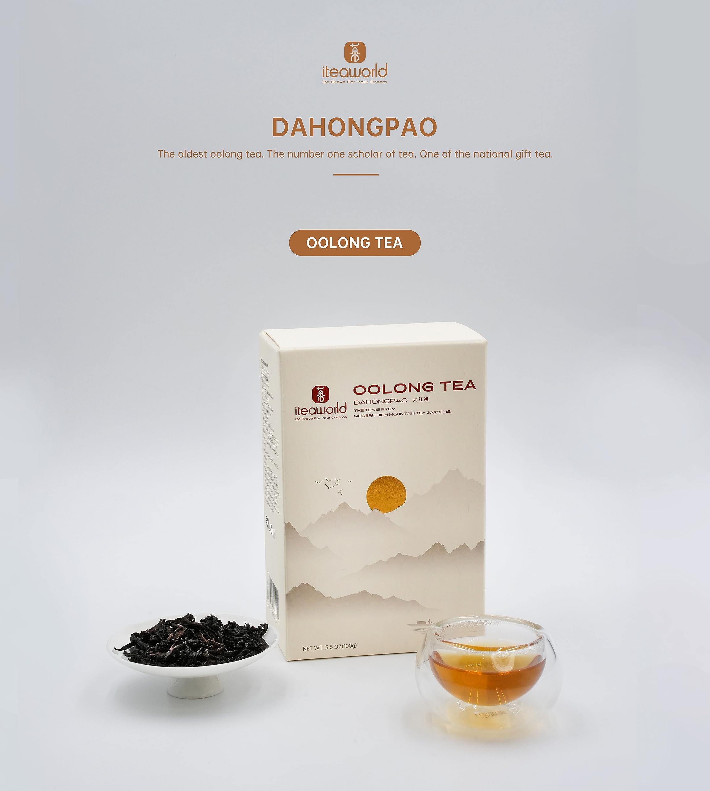 iTeaworld Da Hong Pao Oolong Loose Leaf Tea, Roasted Style Oolong（3.5oz)