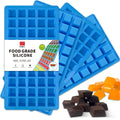 Mini Square-Terrace Silicone Chocolate Molds 50 Cavities - Walfos Non Stick Silicone Candy Molds, Silicone Molds for Chocolate, Candy, Gummy, Jelly, Ice Cubes, Food Grade & Dishwasher Safe, 4 Packs