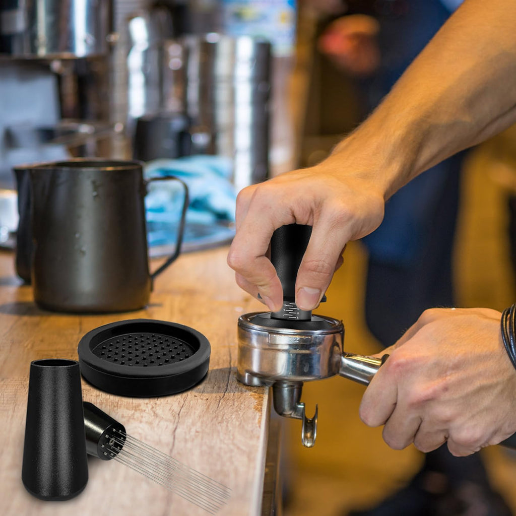 51mm Espresso Accessories Kit, Coffee Tamper Set, Spring Loaded Calibrated Tamper, WDT Tool Espresso and Tamper Mat, 51mm Espresso Tamper Kit for Espresso Coffee Machines, Barista Kit