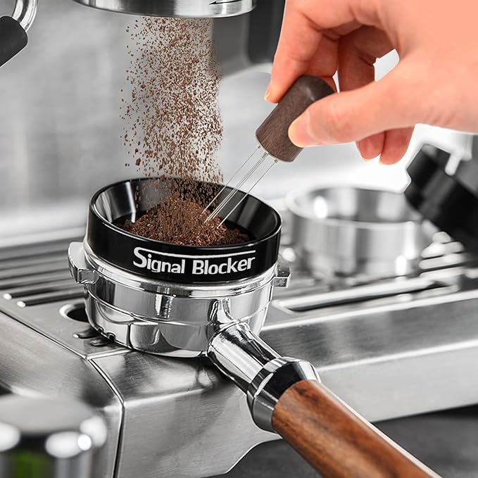 54mm Espresso Dosing Funnel: Coffee Dosing Funnel for Breville - 54mm Portafilter Funnel Magnetic Coffee Dosing Ring Aluminium Metal | Espresso Machine Accessories Bundle Including Espresso WDT Tool