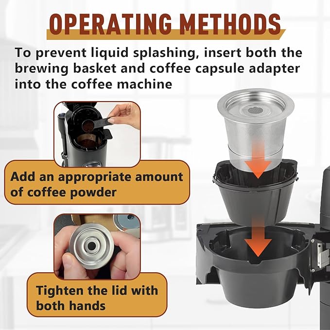 3 Pack Reusable Stainless Steel K Cup & Coffee Pods Filters for Ninja Coffee Maker, Compatible with Ninja CFP101, PB041 & PB051 Single Serve and Dual Brew Coffee Makers