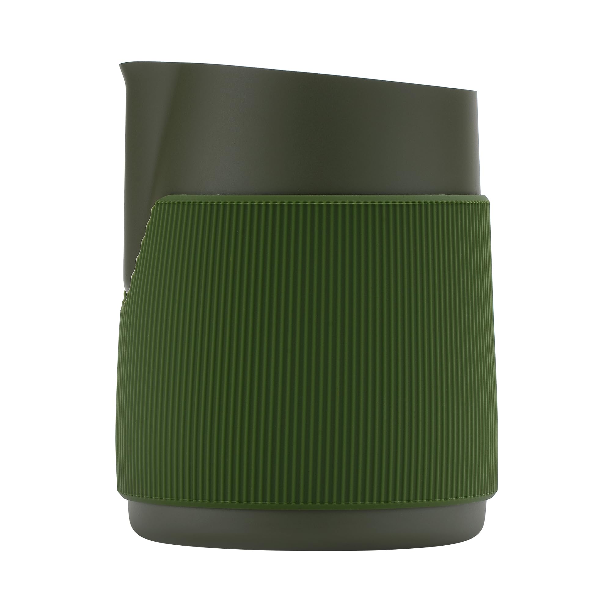 Normcore Handleless Milk Frothing Jug, Milk Pitcher 20.3 oz, Milk Frother Steamer Cup Stainless Steel Espresso Cup, Round Spout, Green, 600 ml