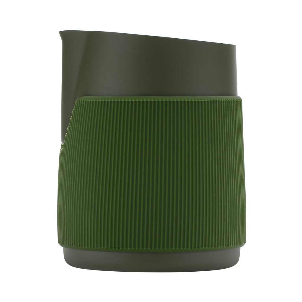 Normcore Handleless Milk Frothing Jug, Milk Pitcher 20.3 oz, Milk Frother Steamer Cup Stainless Steel Espresso Cup, Round Spout, Green, 600 ml