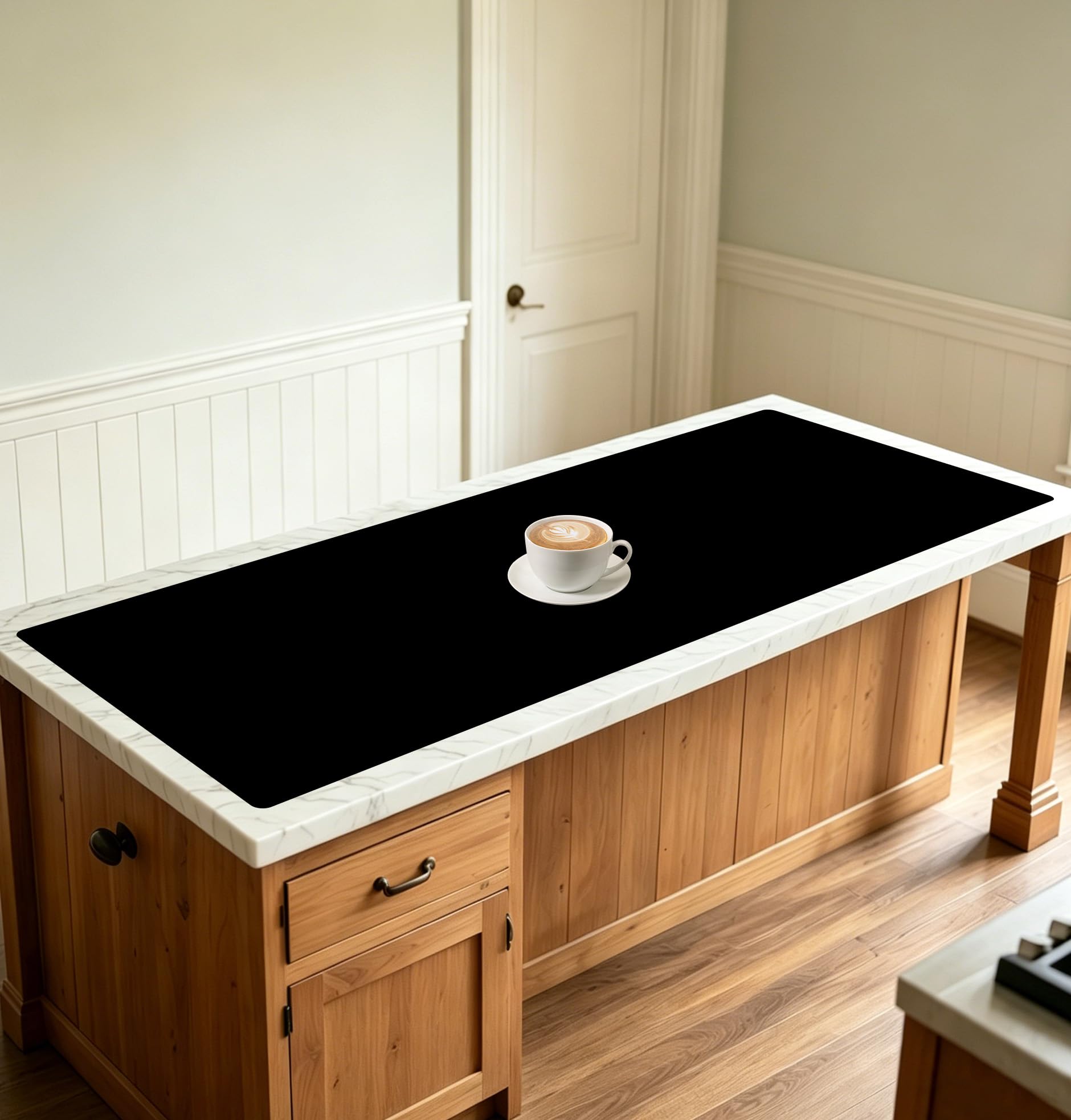 78.7" x 15.7" Large Silicone Mats for Kitchen Counter, Large Heat Resistant Countertop Protector Mat, Non-Slip Waterproof Craft Mat, Black