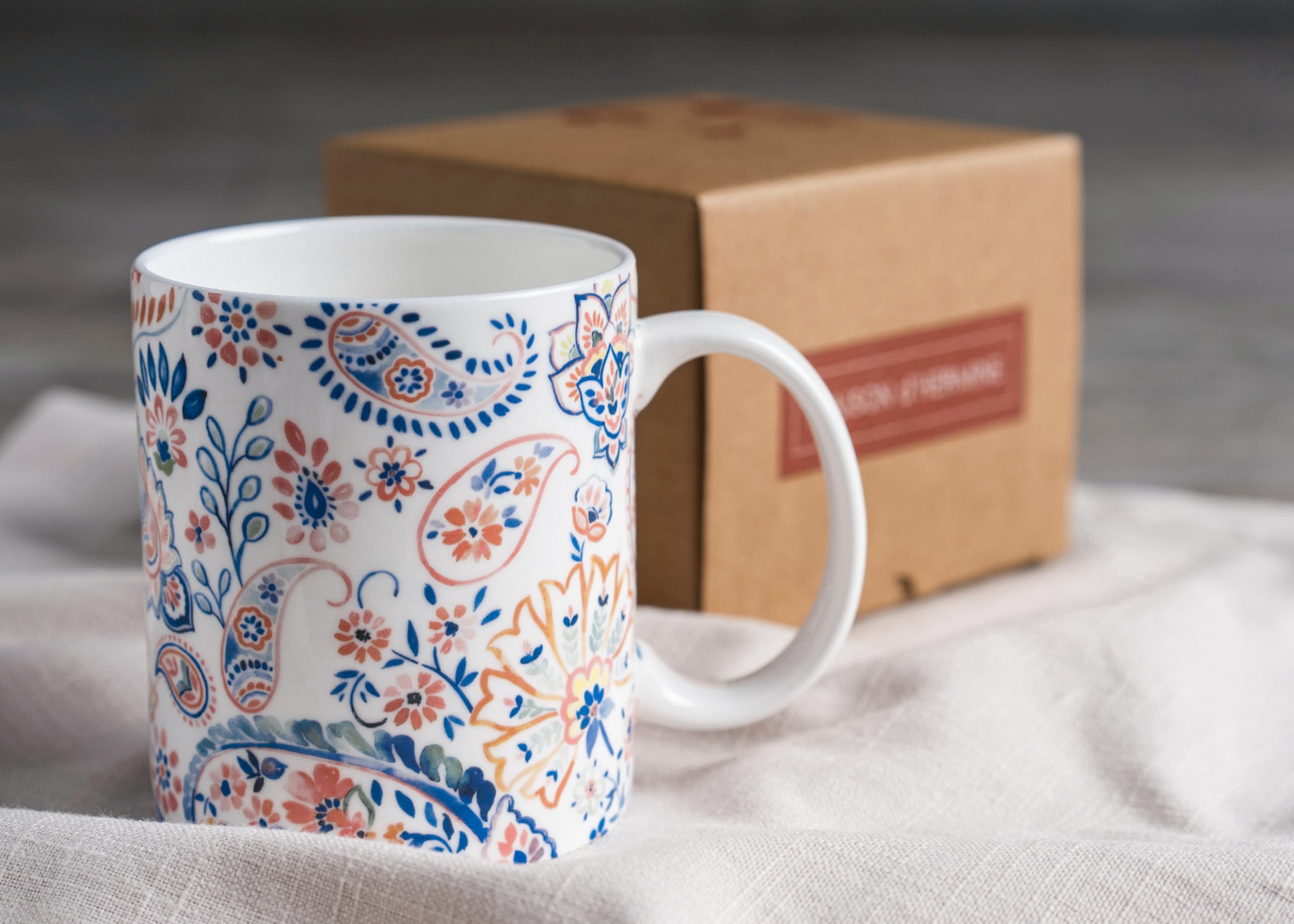 Maison d' Hermine Coffee Mug with Handles Tea Cups (12 Ounce, Pack of 1)