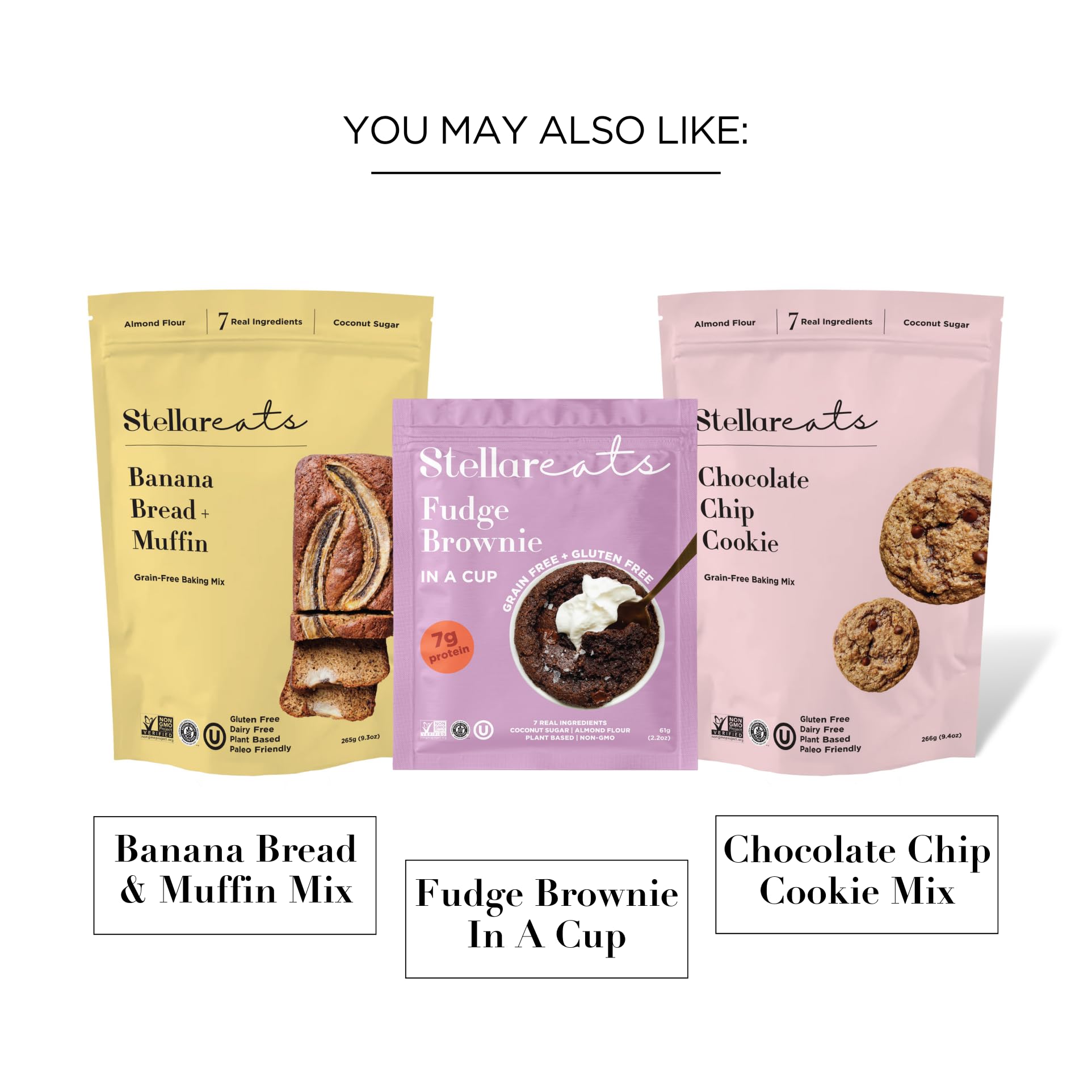 Stellar Eats Grain‑Free Fudge Brownie Baking Mix | Gluten‑Free, Dairy‑Free, Plant‑Based, Paleo‑Friendly, Naturally Sweetened with Coconut Sugar | Almond Flour-Based | 10.4 oz | 1 Pack
