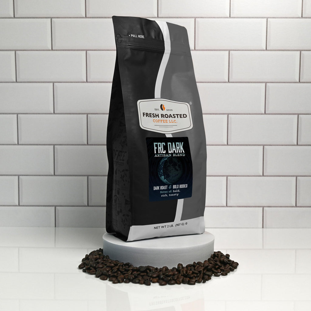 Fresh Roasted Coffee, FRC Dark Roast Blend Drip Ground Coffee, Dark Roast, Kosher, 2 lb (32 oz)