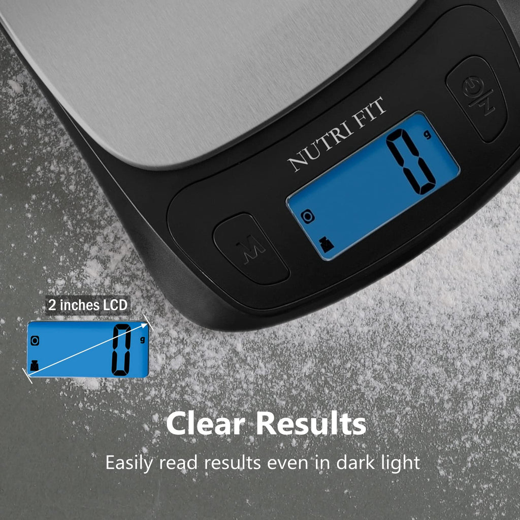 NUTRI FIT Kitchen Scales Digital Food Scale Cooking in Grams & Ounces Black