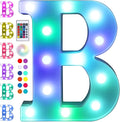 Foaky Colorful LED Letter Lights with Remote,Marquee Light Up Letters Sign for Night Light Wedding/Birthday Party Battery Powered Christmas Lamp Home Bar Decoration(B)