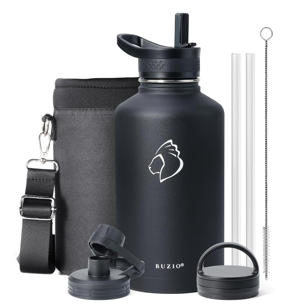 BUZIO Half Gallon Water Jug Insulated Stainless Steel (Cold for 48 Hrs)