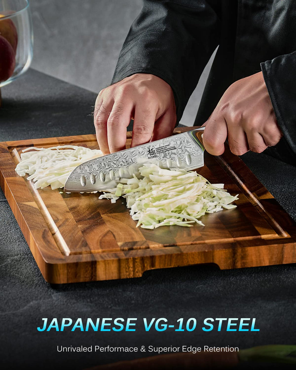 KYOKU Gin Series 7" Santoku Knife, Japanese Chef Knife VG10 Damascus Stainless Steel Kitchen Knife with Silver Ion Blade G10 Handle Mosaic Pin