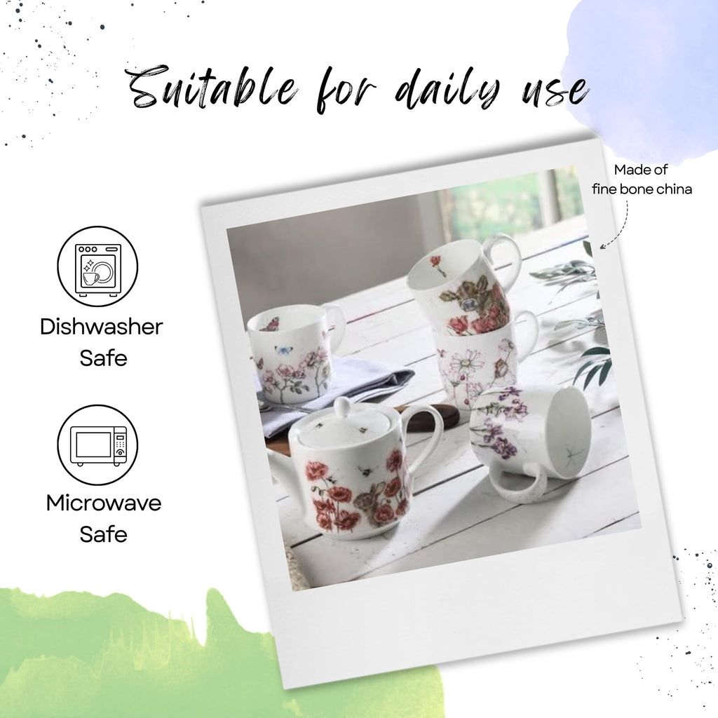 Royal Worcester Wrendale Designs Bessie Cow Mug | 14 Ounce Large Coffee Mug with Cow Design | Made from Fine Bone China | Microwave and Dishwasher Safe