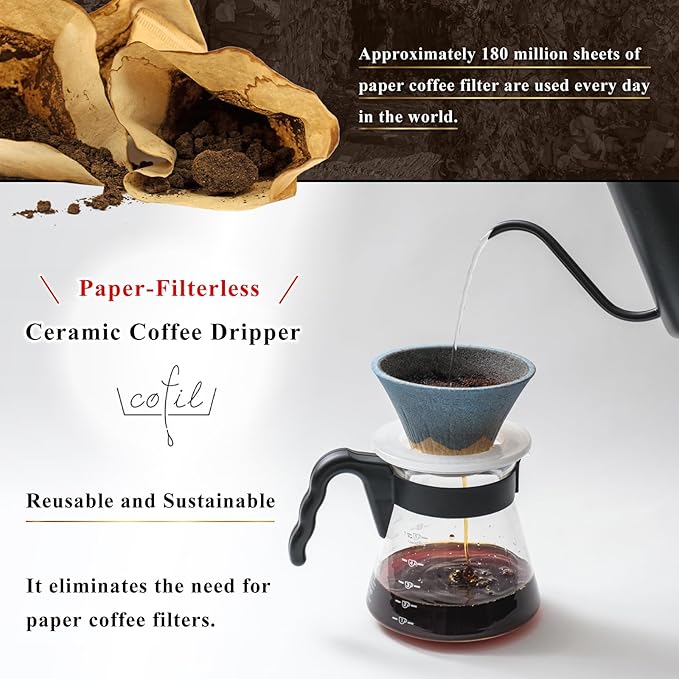 Ceramic Reusable Coffee Filter Dripper Paperless Sustinable Mt. Fuji Made in Japan (Red)