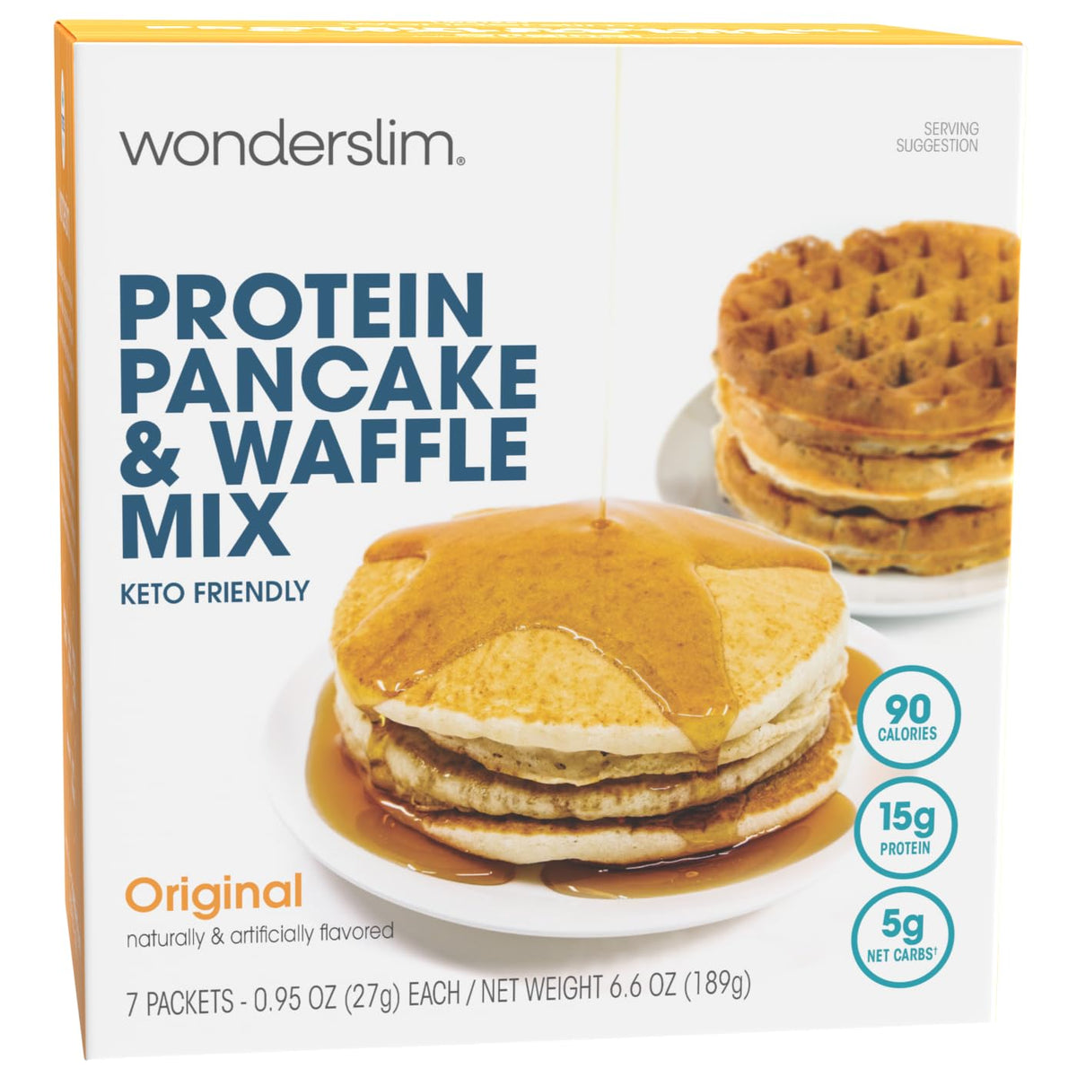 Wonderslim Protein Pancake & Waffle Mix, Low Calorie – 7 Pack (Blueberry)