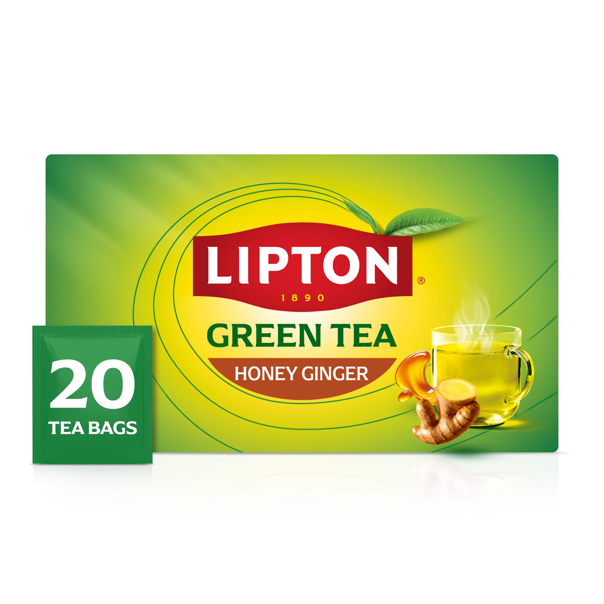 Lipton Honey Ginger Green Tea Bags, 120 Count (20 Count 6-Pack)