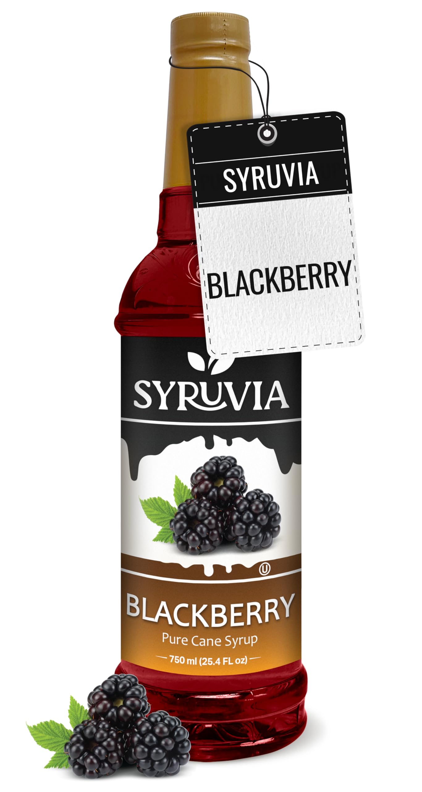 Syruvia Blackberry Syrup, Flavored Syrup for Drinks, Lemonades, Iced Teas, and Desserts – 25.4 fl oz