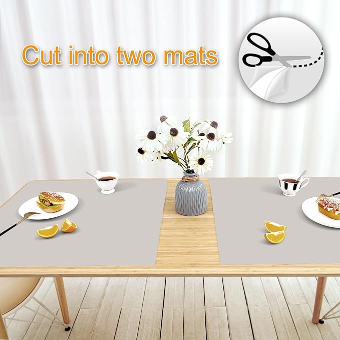 AECHY Silicone Mats for Kitchen Counter 47"x23.6"x0.08”, Largest Heat Resistant Mat Shipped Rolled Up Kitchen Island Silicone Countertop Protector Mat Nonslip Extra Large Counter Mat, Light Gray