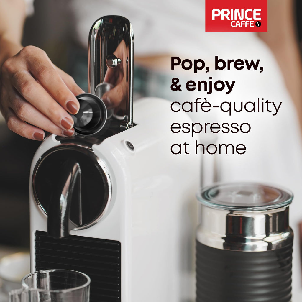 Prince Caffe Espresso Pods – ESPRESSO Intensity 7 Medium-Dark Roast Coffee Capsules – Compatible with Nespresso, Pods for Original Line Machines – Premium Quality Capsules 3 x 10 Pack (30 Count)
