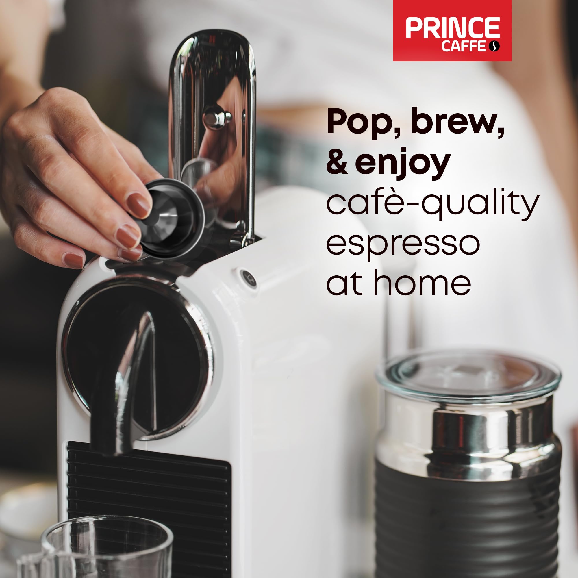 Prince Caffe Espresso Pods – ESPRESSO Intensity 7 Medium-Dark Roast Coffee Capsules – Compatible with Nespresso, Pods for Original Line Machines – Premium Quality Capsules 3 x 10 Pack (30 Count)