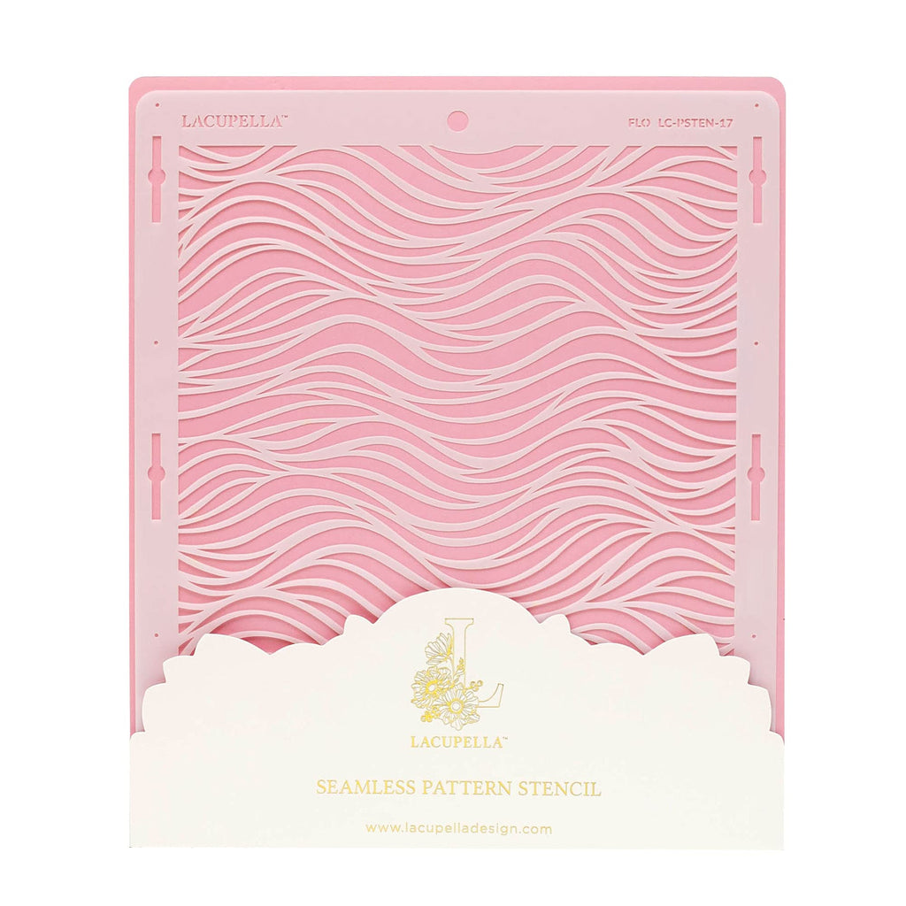 Lacupella Cake Baking Stencil - Seamless Delicate Pattern for Decorating Tall Double Barrel Cake to Use with Buttercream, Royal Icing, Ganache, Paint, Airbrush (FLO)