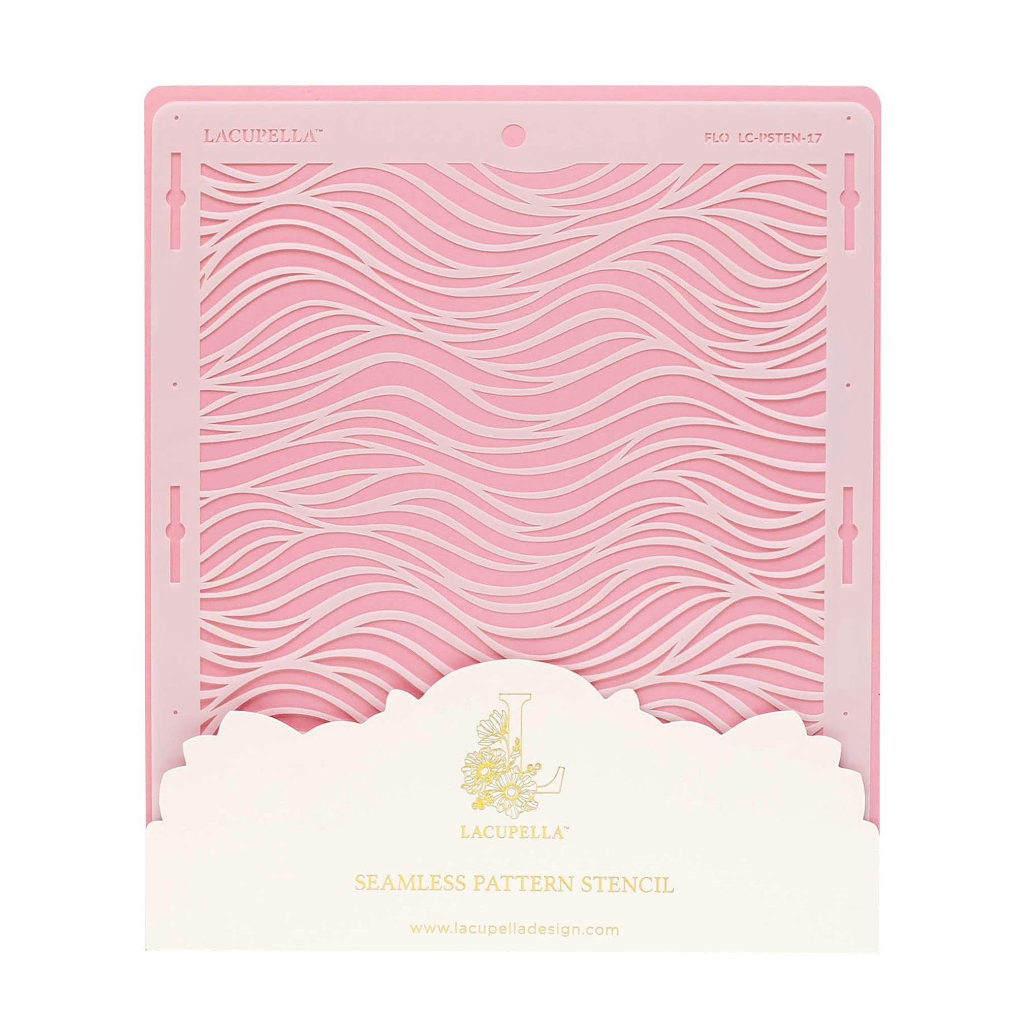 Lacupella Cake Baking Stencil - Seamless Delicate Pattern for Decorating Tall Double Barrel Cake to Use with Buttercream, Royal Icing, Ganache, Paint, Airbrush (FLO)
