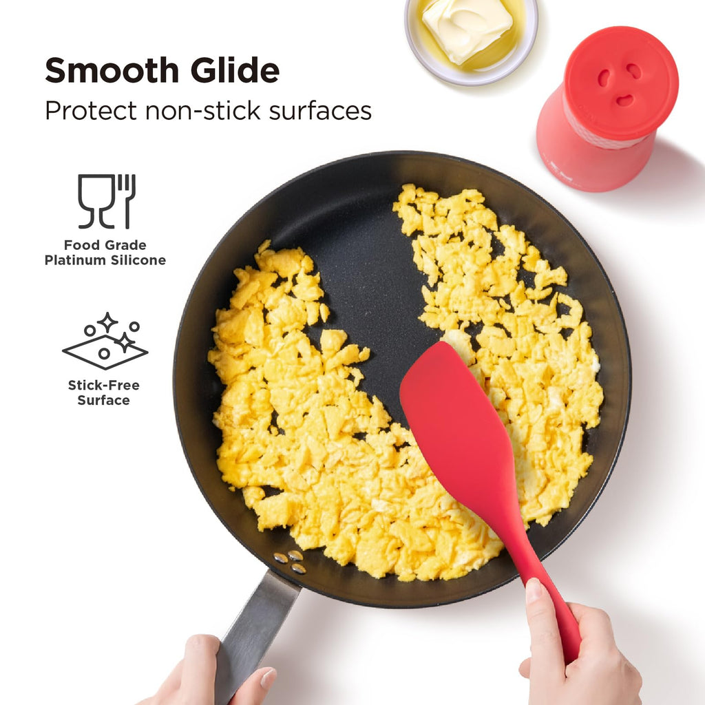 Kitchen Mama WaltzGrip Platinum Silicone Scraping Spatula, Red