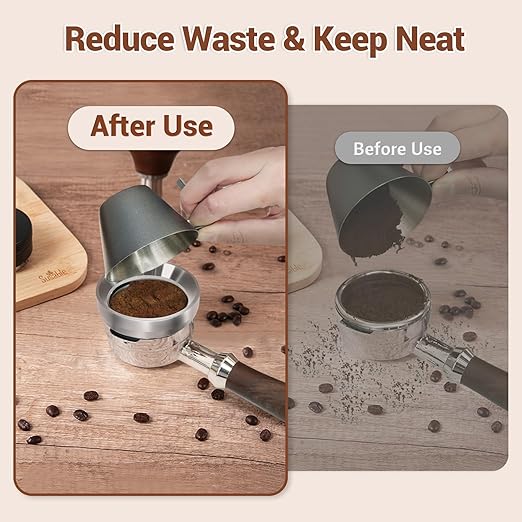 51mm Espresso Dosing Funnel, 304 Stainless Steel Coffee Dosing Ring, Portafilter Funnel with 6 Magnetic, Barista Tools Compatible with Breville 51mm Portafilter
