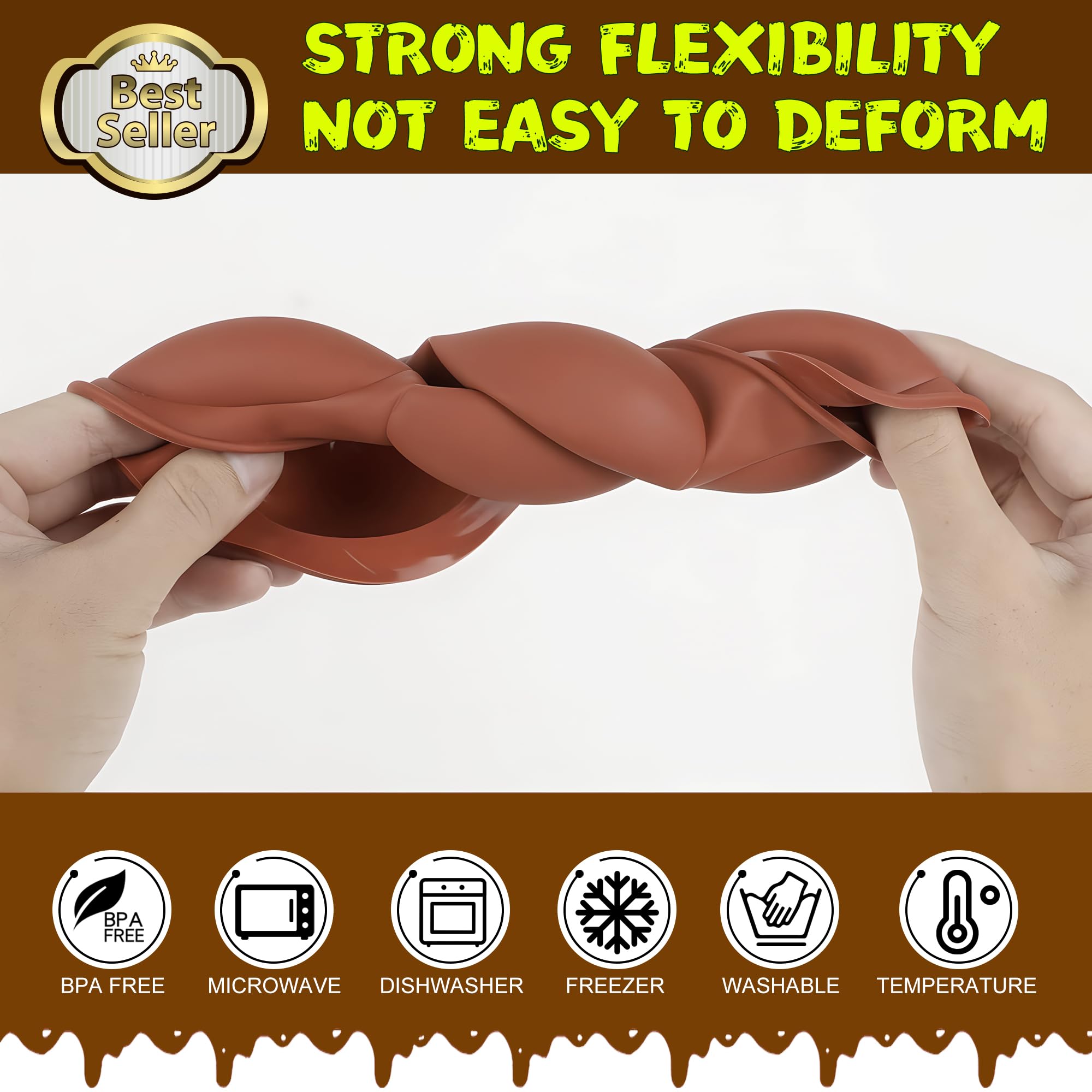 RUGVOMWM Silicone Cake Mold，6-Link Small Round Cake Mold - 2pack…