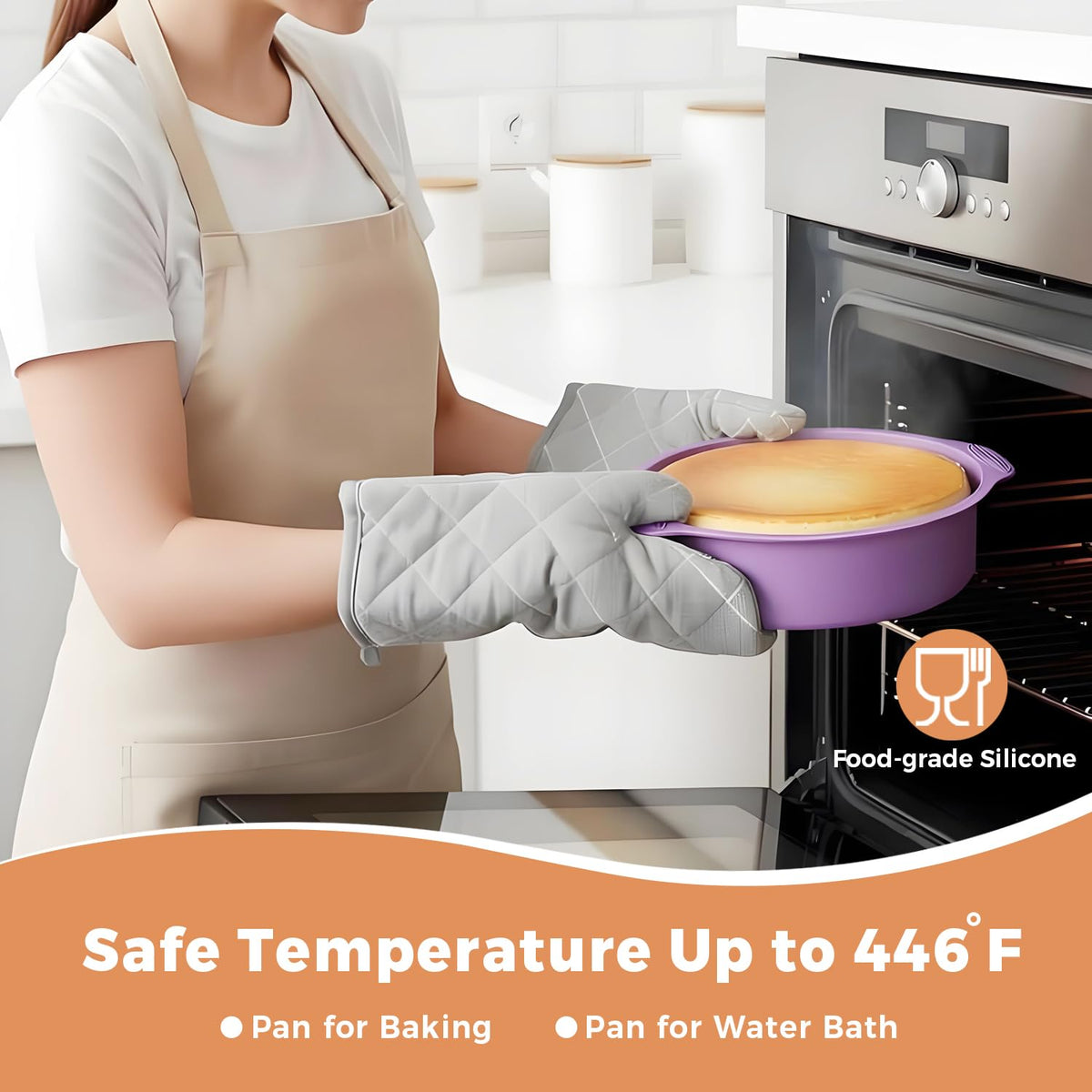 Molgree Non-toxic Springform Pan 9 Inch Nonstick Cheesecake Pan with Sleeve