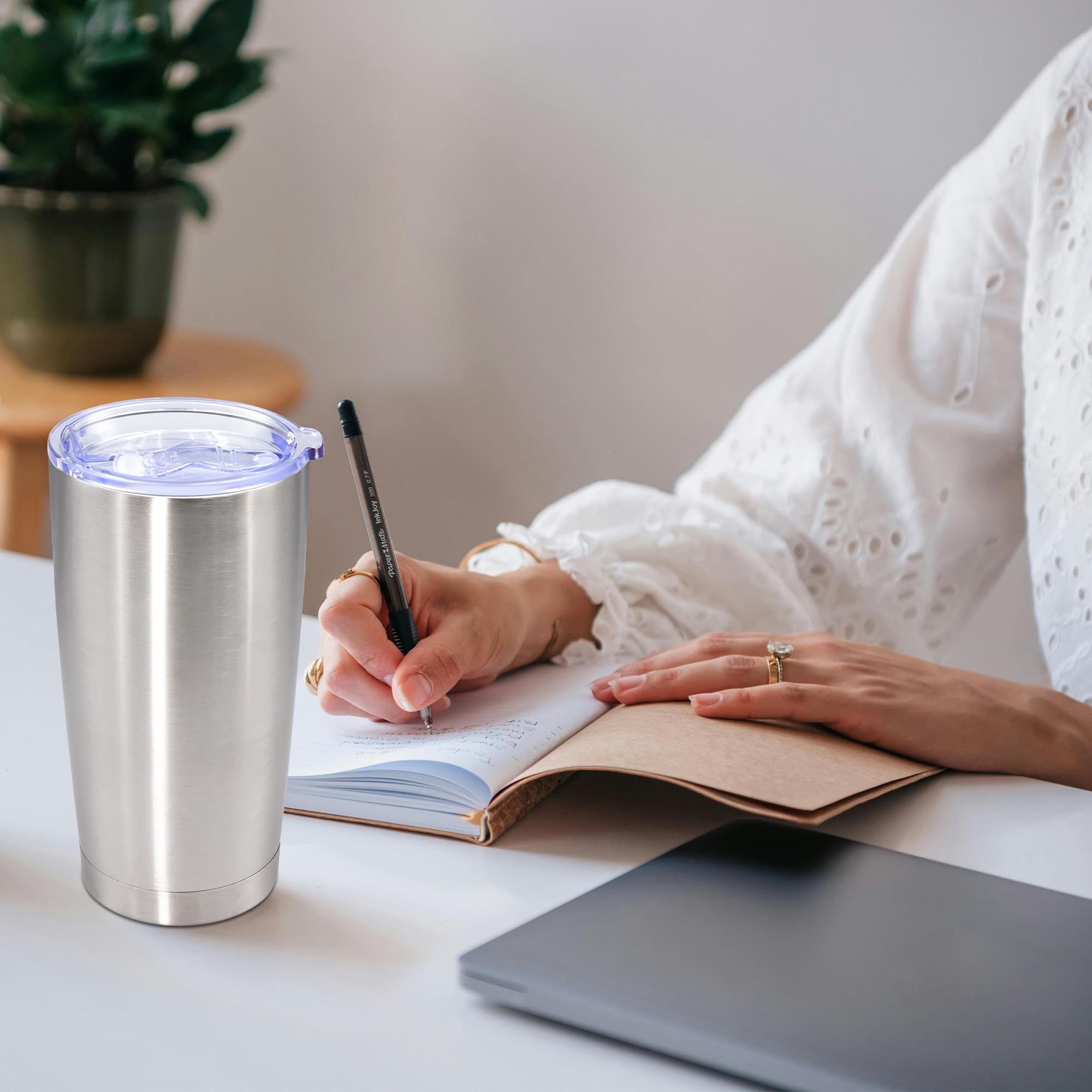 AUWBON 20oz Tumbler Stainless Steel Tumbler Coffee Tumbler with Lid SS, 1P
