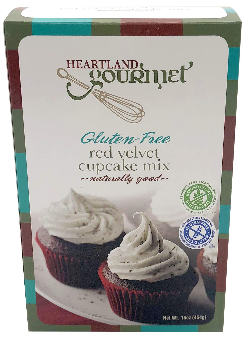 Heartland Gourmet Red Velvet Cupcake Mix, Gluten Free Baking Mix for Moist Red Velvet Cupcakes, Certified Gluten Free for Celiac Friendly Desserts, 16 oz