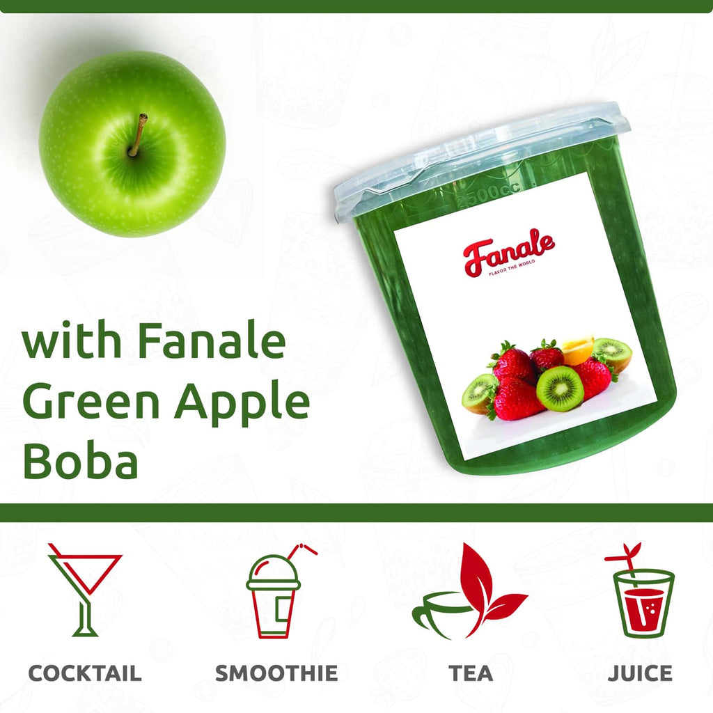 Fanale Green Apple Popping Boba Pearls for Bubble Tea and Drinks, 7 Pounds