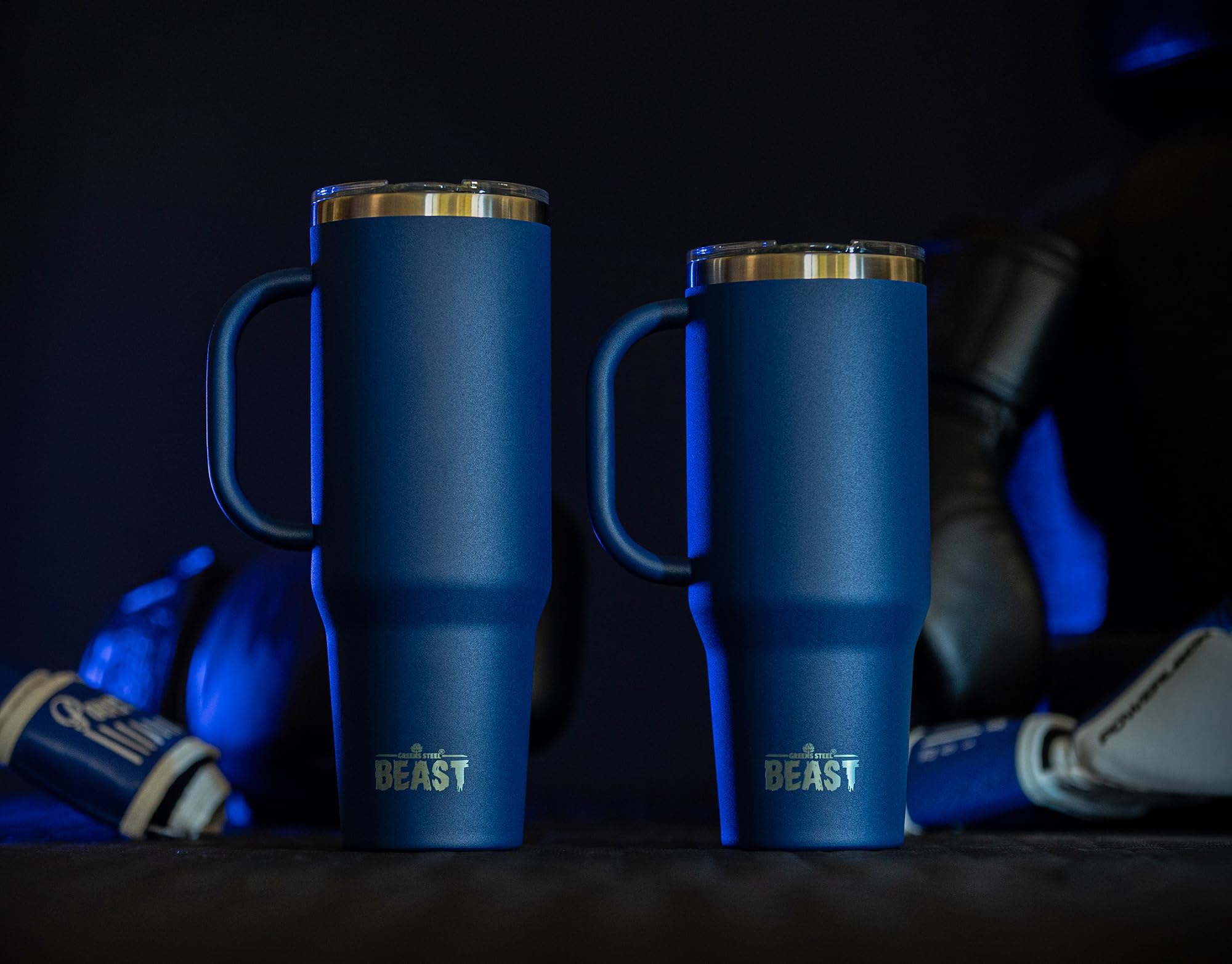 Beast 50 oz Tumbler with Handle Stainless Steel Vacuum Insulated Coffee Ice Cup Double Wall Travel Flask (Royal Blue)