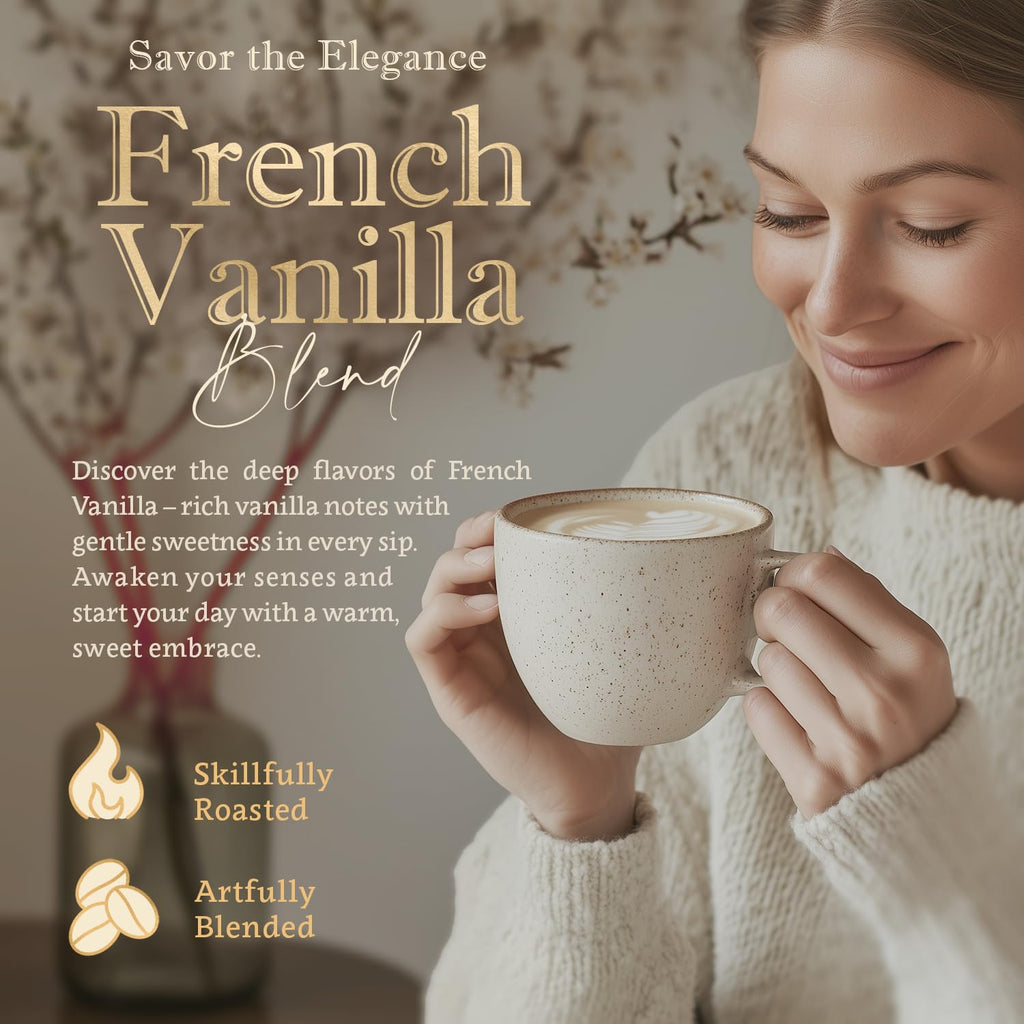 Organic Whole Bean Coffee Medium Roast (16oz) - French Vanilla Flavored