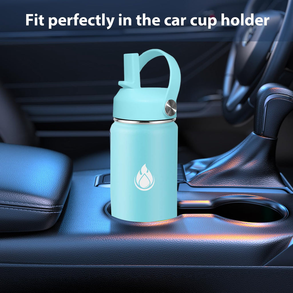 SENDESTAR Stainless Steel Wide Mouth Water Bottle 32oz Double Wall Vacuum Insulated Leak Proof Bottle with New Flex Straw Lid & Spout Lid XIN-WP-32OZ-1