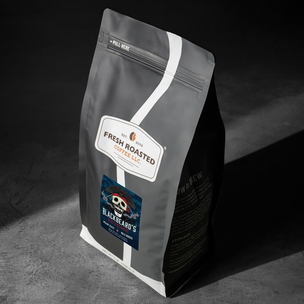 Fresh Roasted Coffee, Blackbeard's Revenge Drip Ground Coffee, Medium Roast, Kosher, 5 lb (80 oz)