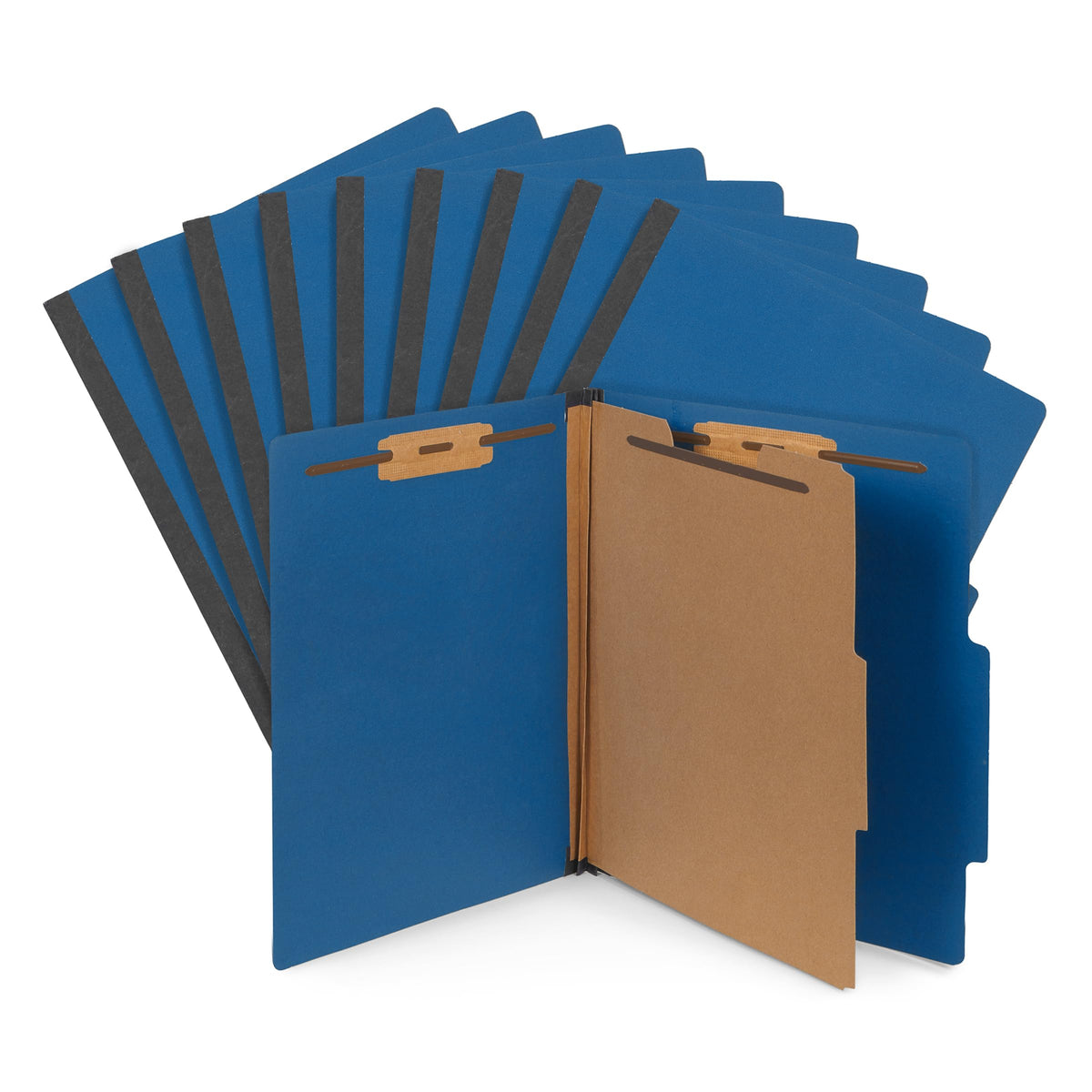 Blue Summit Supplies 10 Dark Blue Classification Folders, 1 Divider, Letter
