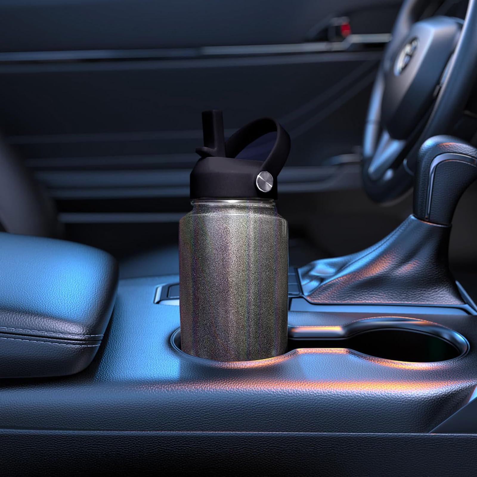 SENDESTAR Water Bottle,Wide Mouth Stainless Steel Vacuum Insulated Double Wall Keep Liquids Cold or Hot All Day,Sweat Proof Sport Design,Fit Car Cup Holder,Laser Grey,40,Ounces