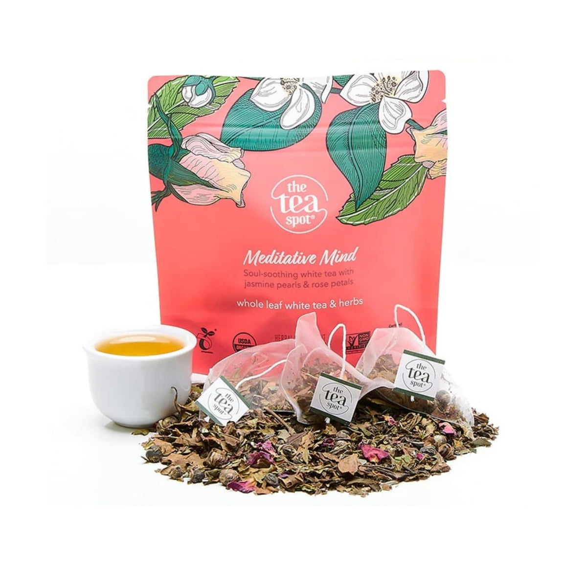 The Tea Spot Organic Keep Fit Green Tea with Yerba Mate and Matcha for Metabolic Support | Blend of Green Tea, Matcha, Yerba Mate, Rooibos, Lemongrass and Lemon Flavor | Caffeine-Free 15 Tea Bags