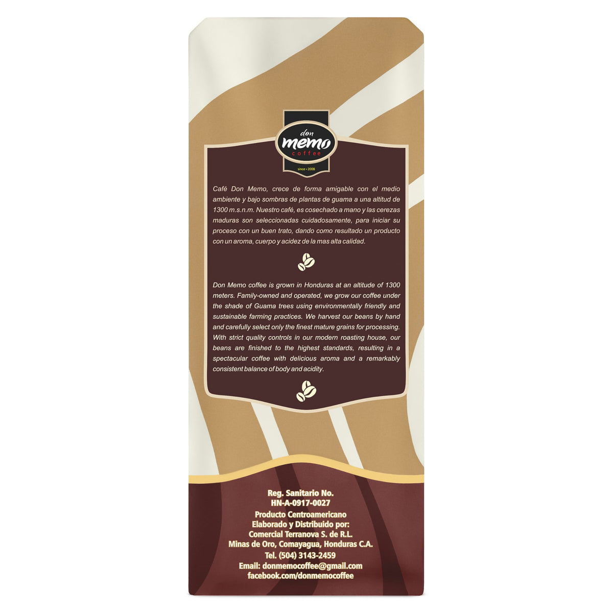 Don Memo Medium Roast Whole Bean Coffee 12 oz – Single-Origin Honduran Arabica Beans, Small Batch, Smooth & Balanced