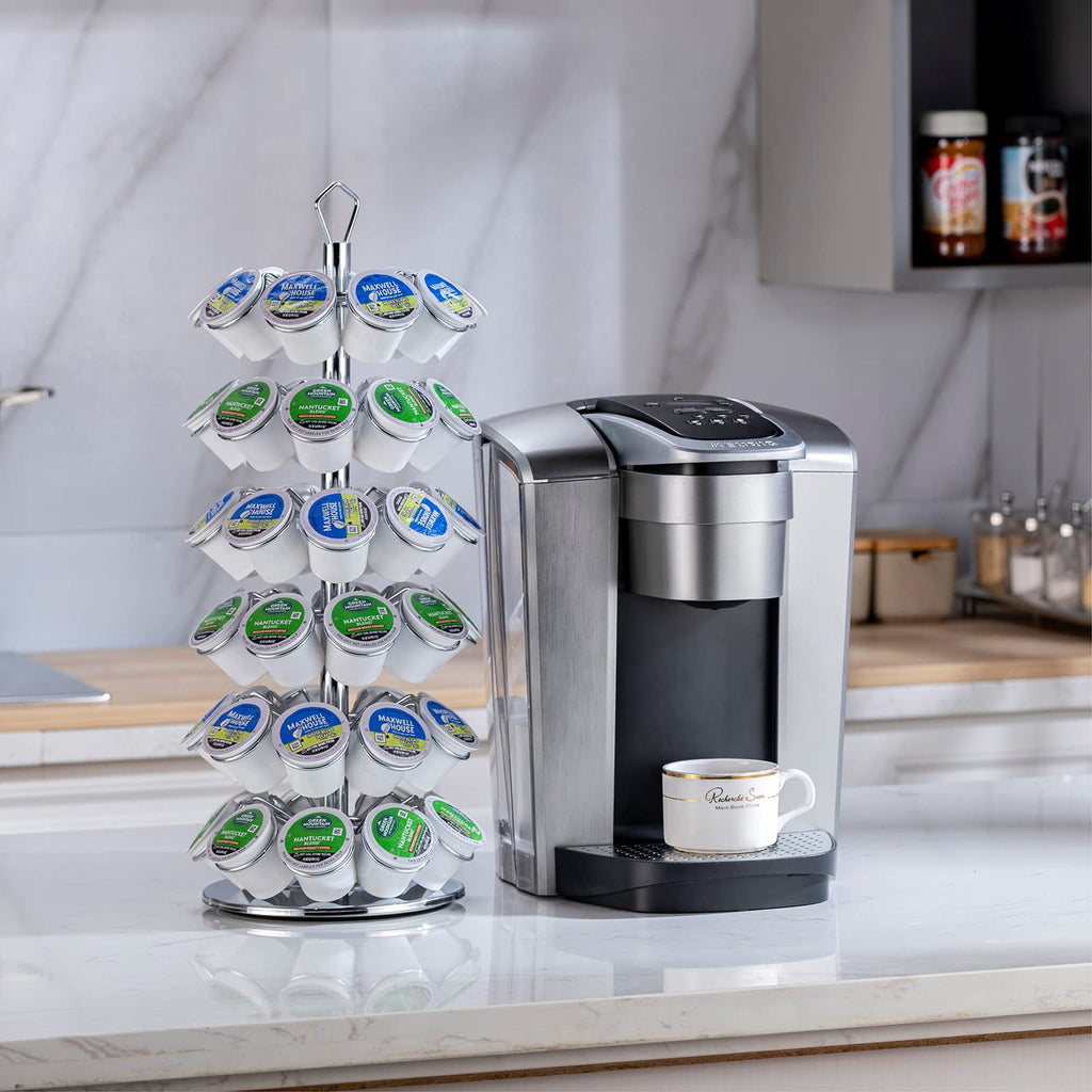 Rice rat K cup Holder Storage Coffee Capsules Pod Holder Carousel 6 Tier Compatible with 54 K-Cup Pods