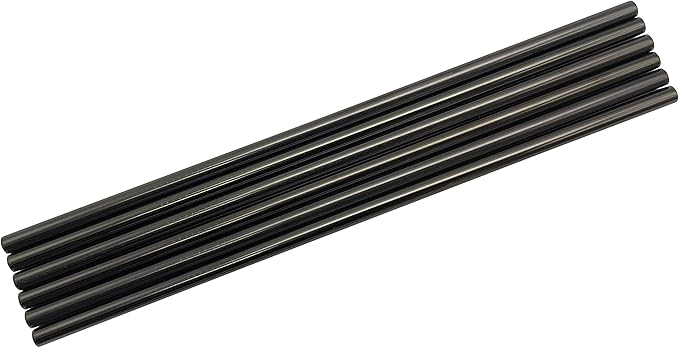 10 Pcs Stainless Steel Straws, Reusable Drinking Straws, Straight Metal Straw Sets with 2 Pcs Cleaning Brushes (10.5 Inch, Black)