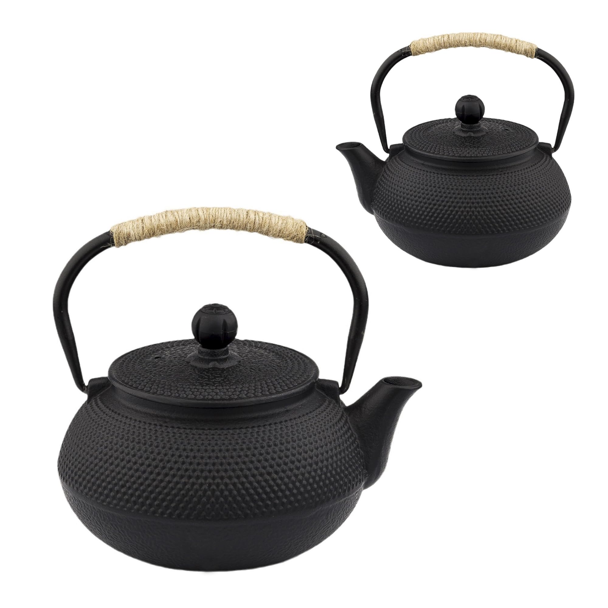 20.3oz Only, Small Tea Kettle for 1-2 Cups, Japanese Tetsubin, Cast Iron Teapot with Stainless Steel Infuser for Loose Leaf & Coffee, Tea Pot for Stovetop Safe, Enamel Interior(Black, 600ml)